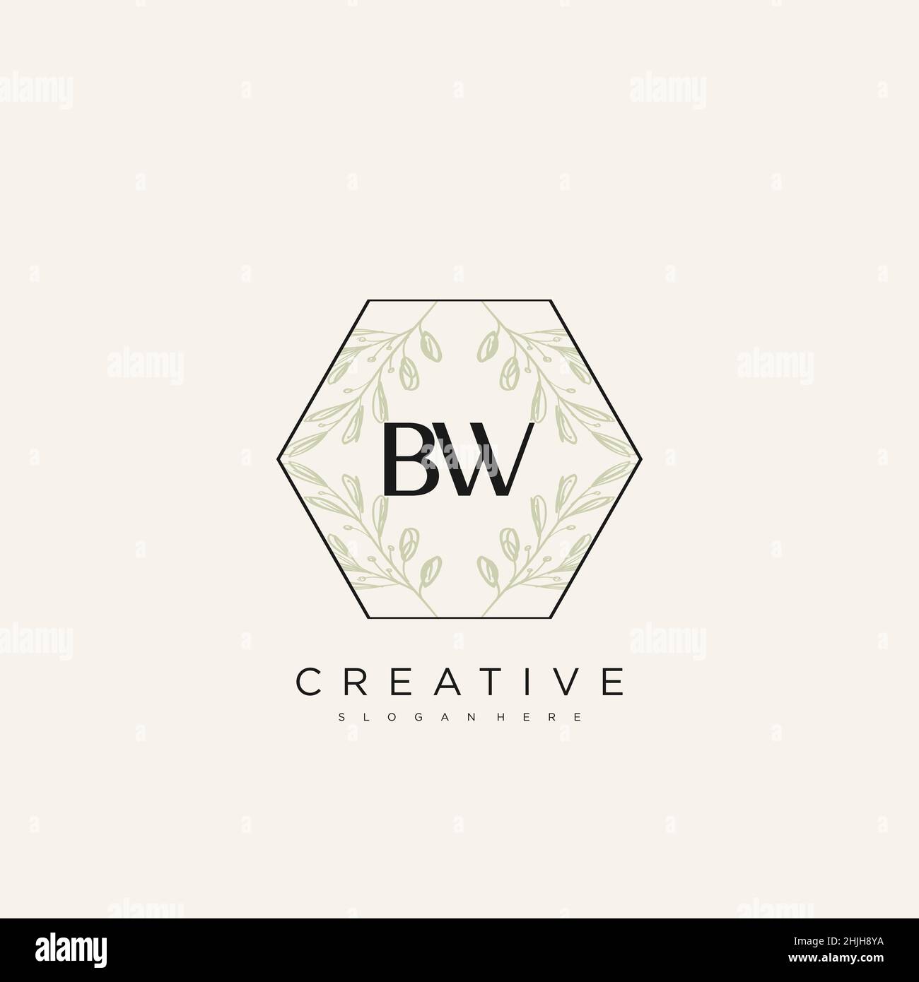BW Initial Letter Flower Logo Template Vector premium vector Stock Vector