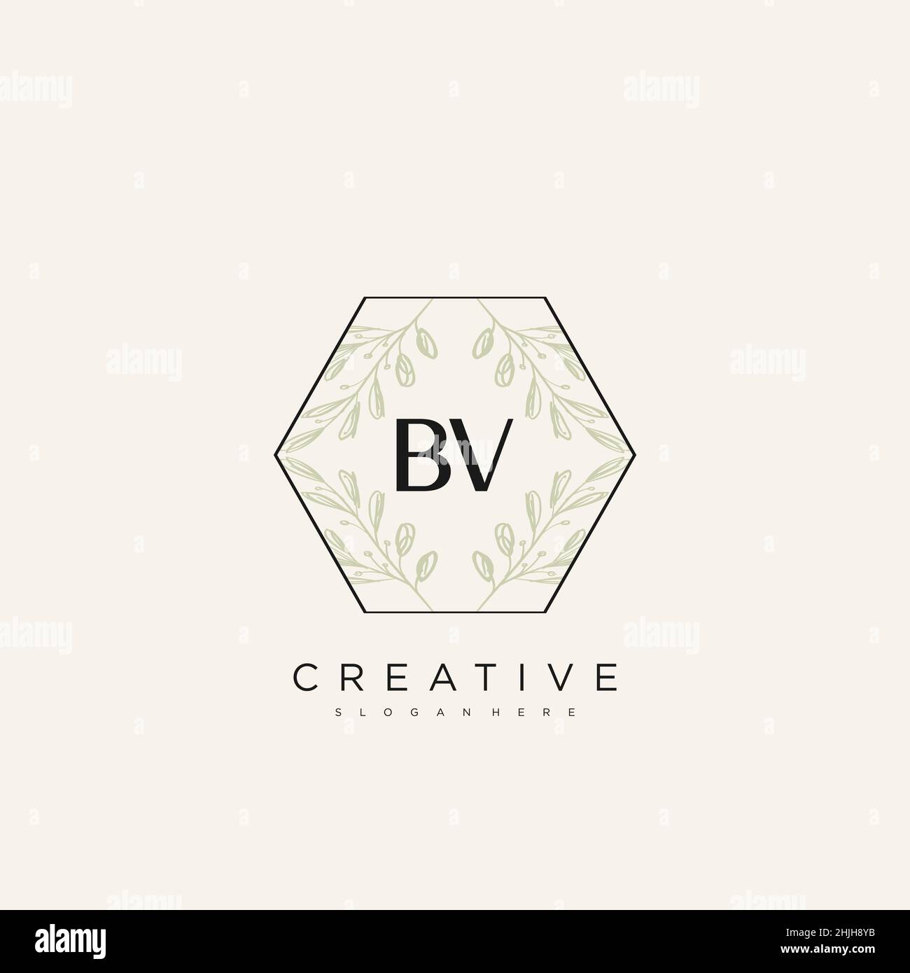 BV Initial Letter Flower Logo Template Vector premium vector Stock Vector