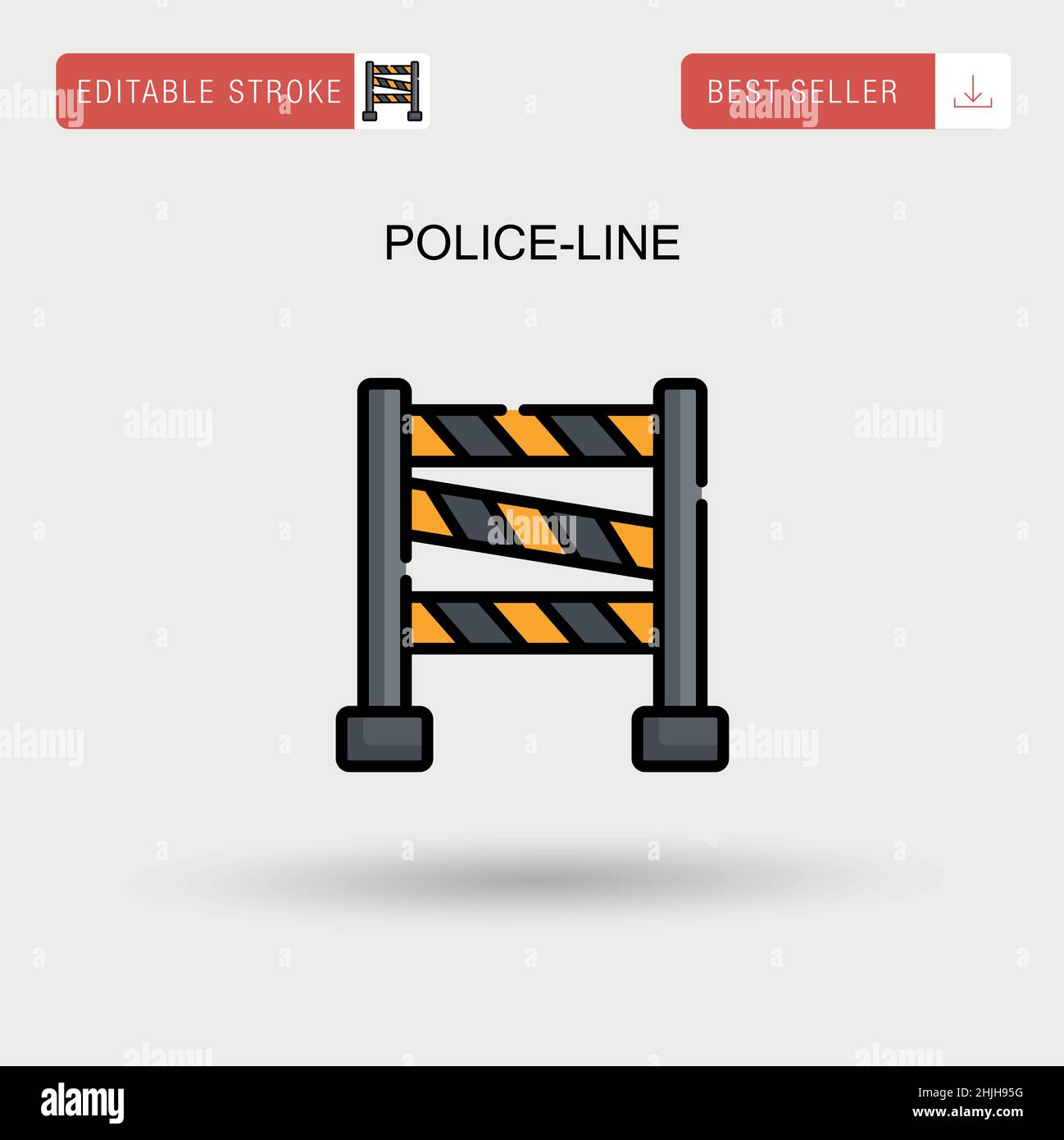 Police-line Simple vector icon. Stock Vector