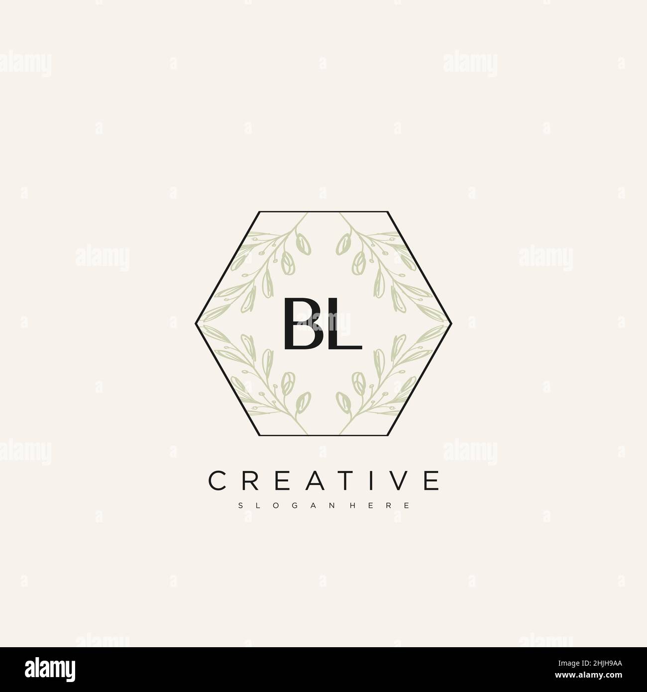 BL Initial Letter Flower Logo Template Vector premium vector Stock Vector