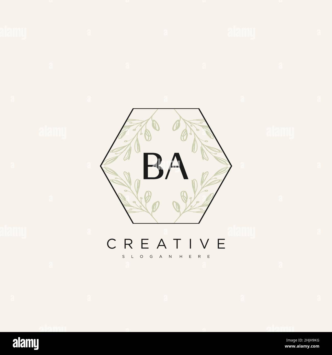 BA Initial Letter Flower Logo Template Vector premium vector Stock Vector