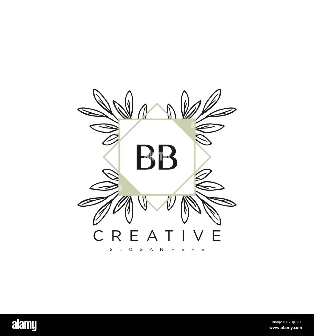 BB Initial Letter Flower Logo Template Vector premium vector Stock Vector