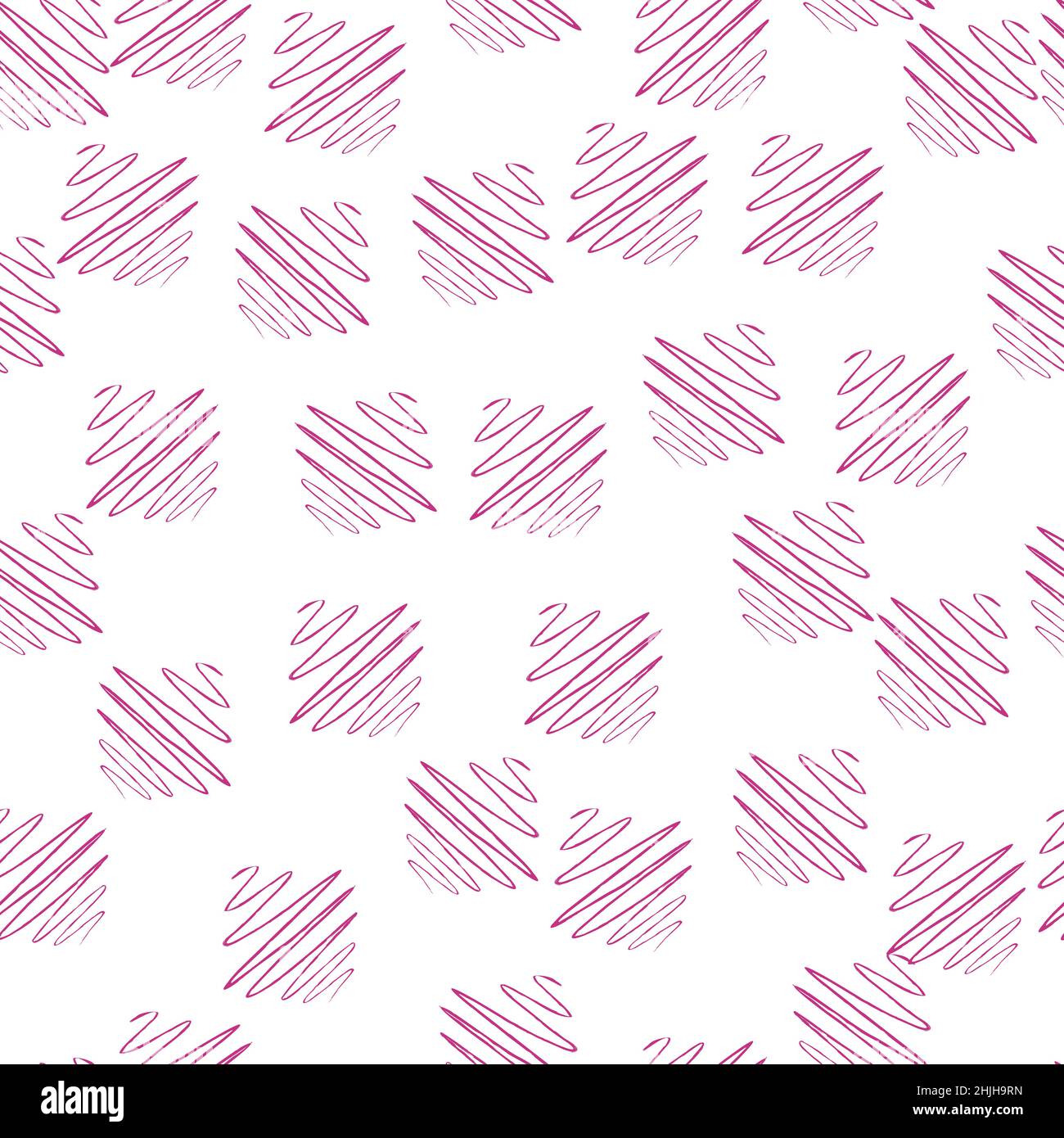 Soundwave seamless pattern. Curve waves background. Repeated texture in doodle style for fabric, wrapping paper, wallpaper, tissue. Vector illustratio Stock Vector