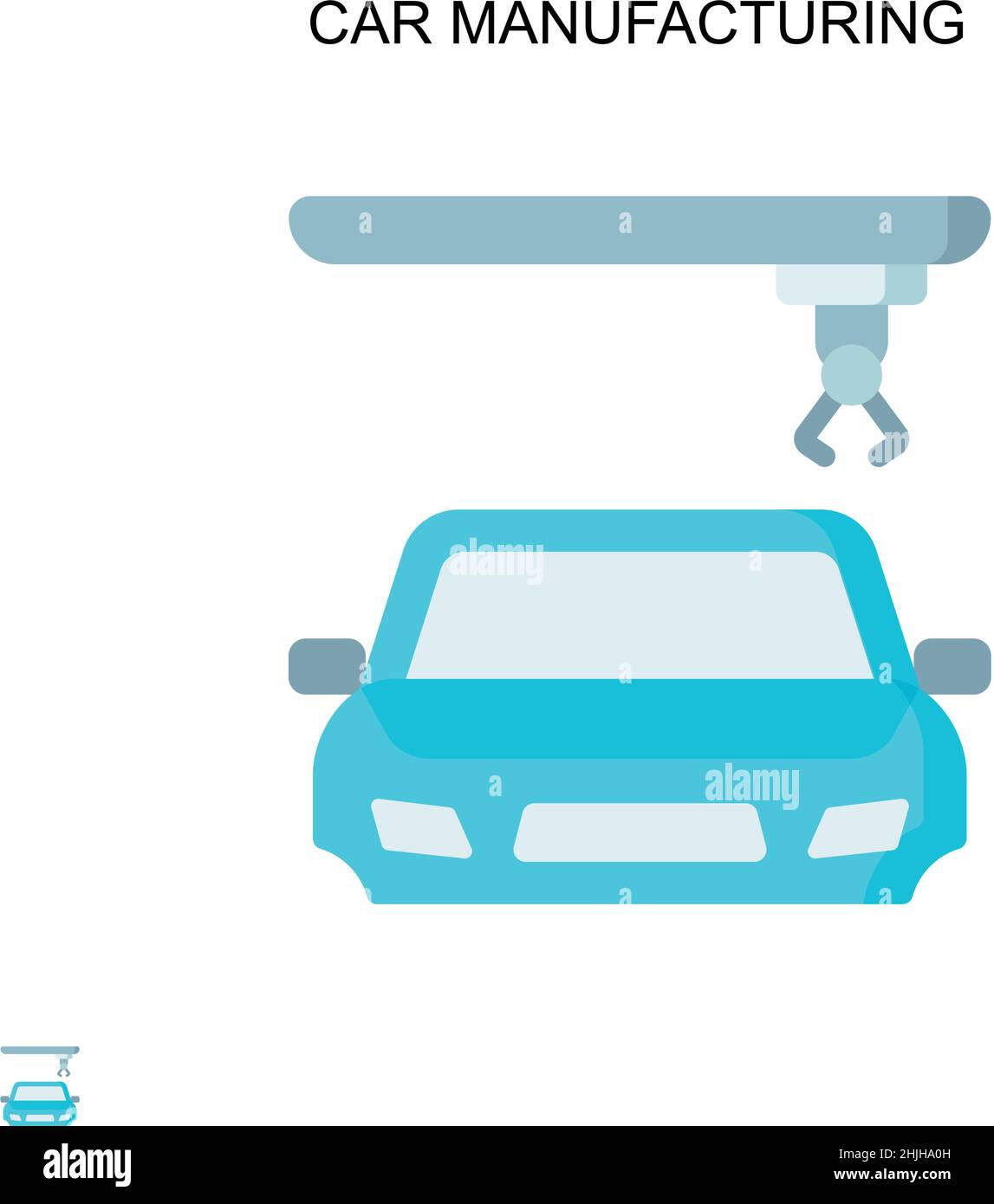 Car manufacturing Simple vector icon. Illustration symbol design template for web mobile UI element. Stock Vector