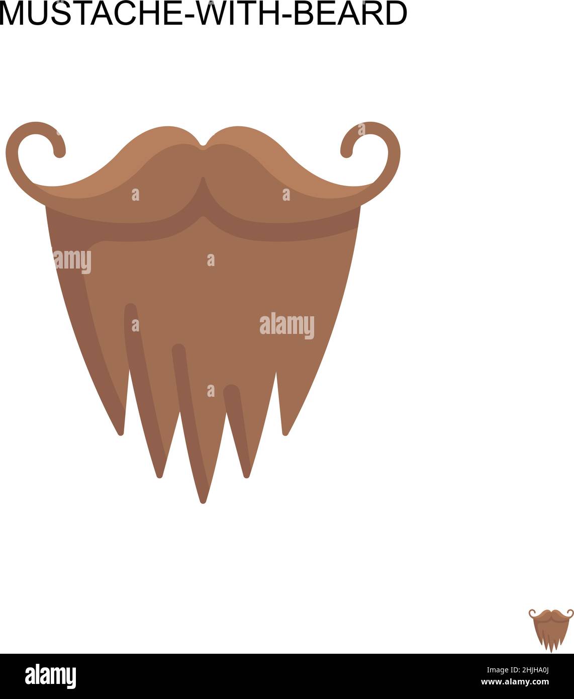 Mustache-with-beard Simple vector icon. Illustration symbol design template for web mobile UI element. Stock Vector