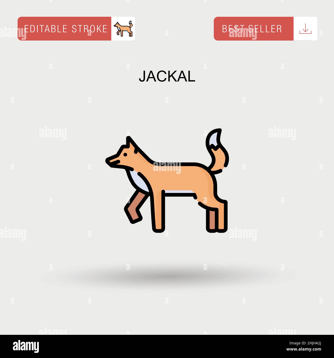 Jackal Simple vector icon. Stock Vector