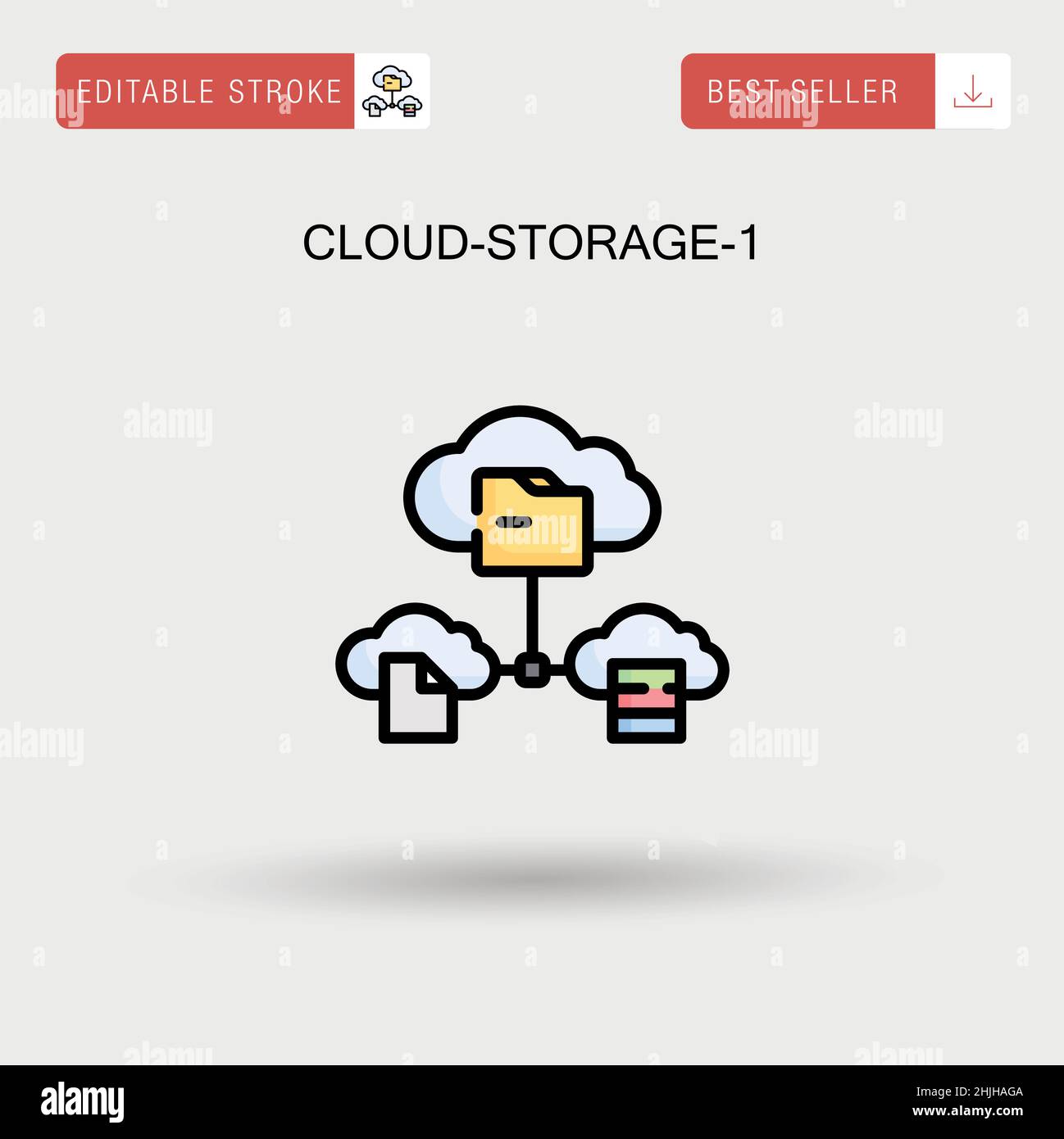 Cloud-storage-1 Simple vector icon. Stock Vector