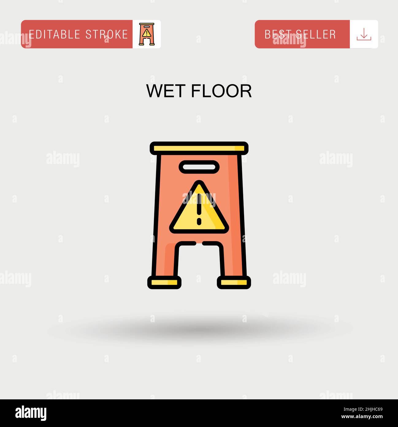 Wet floor Simple vector icon. Stock Vector