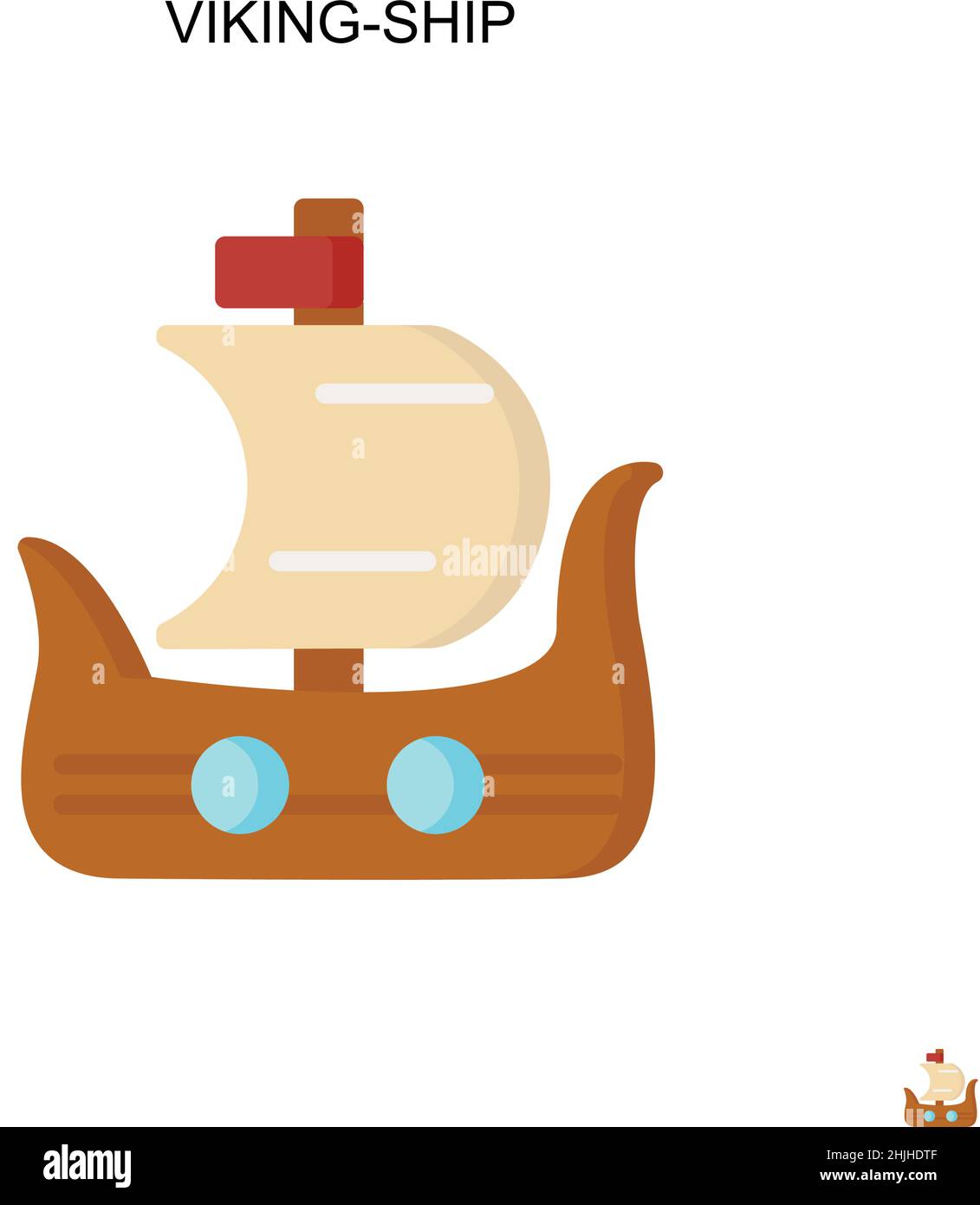Viking-ship Simple vector icon. Illustration symbol design template for web mobile UI element. Stock Vector