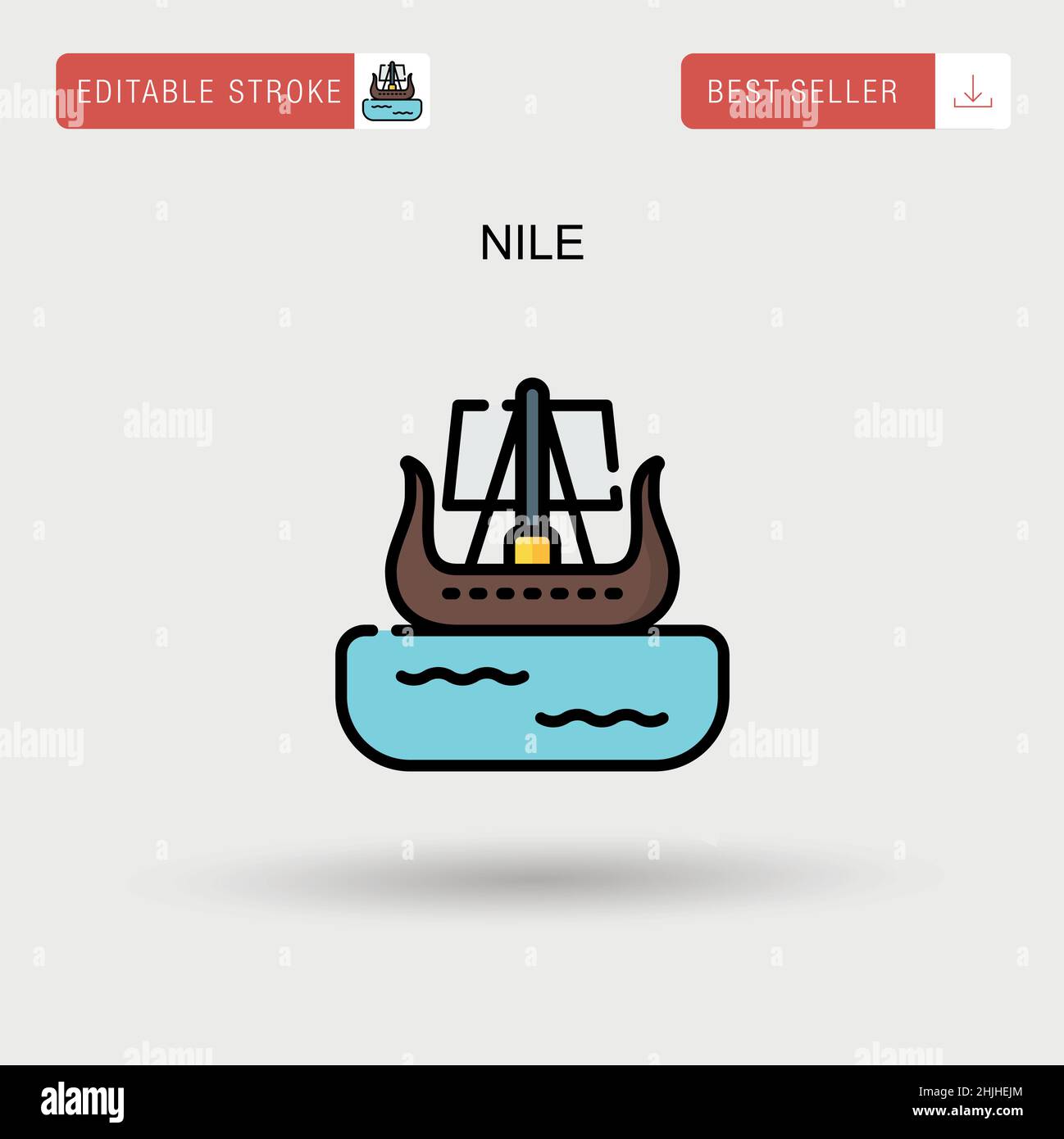 Nile Simple vector icon. Stock Vector