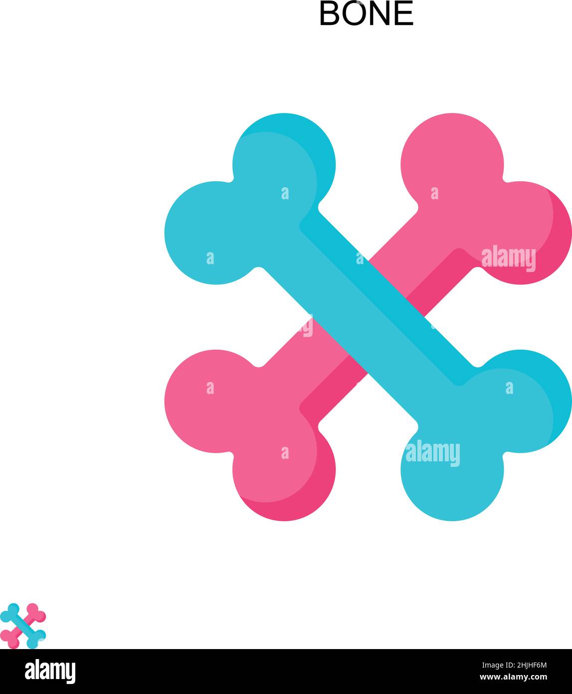 Bone Simple vector icon. Illustration symbol design template for web ...