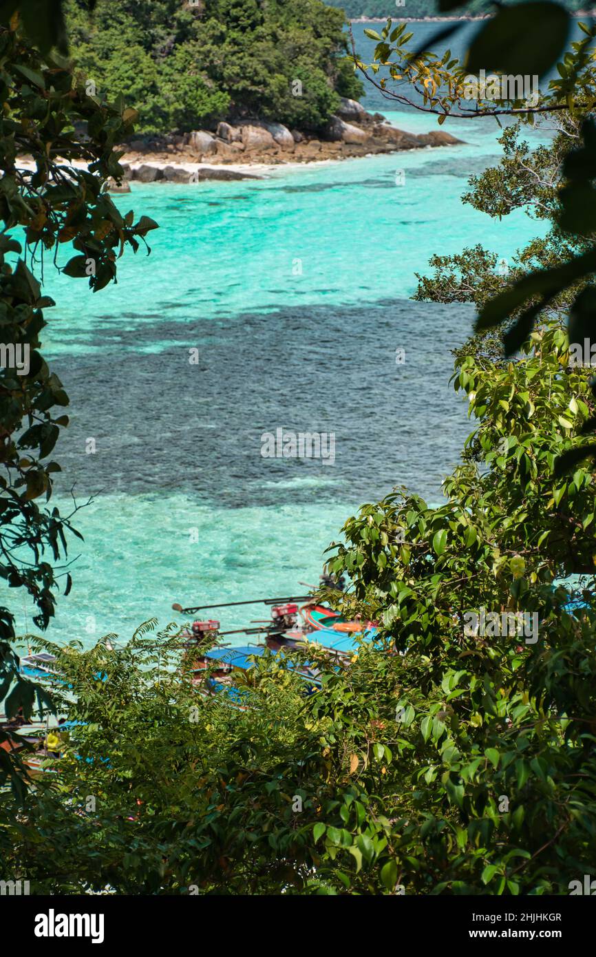 Seascape view of the beautiful Andaman sea around magical island Koh Lipe Stock Photo
