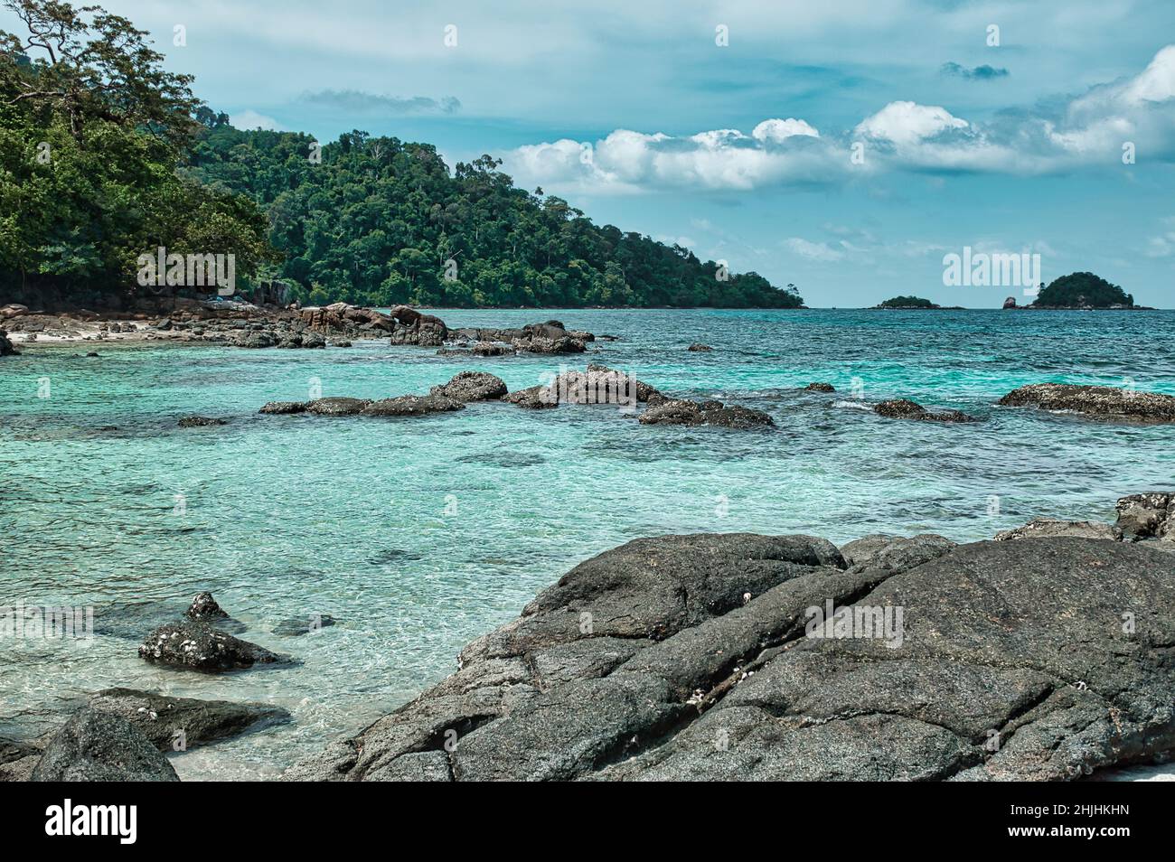 Seascape view of the beautiful Andaman sea around magical island Koh Lipe Stock Photo