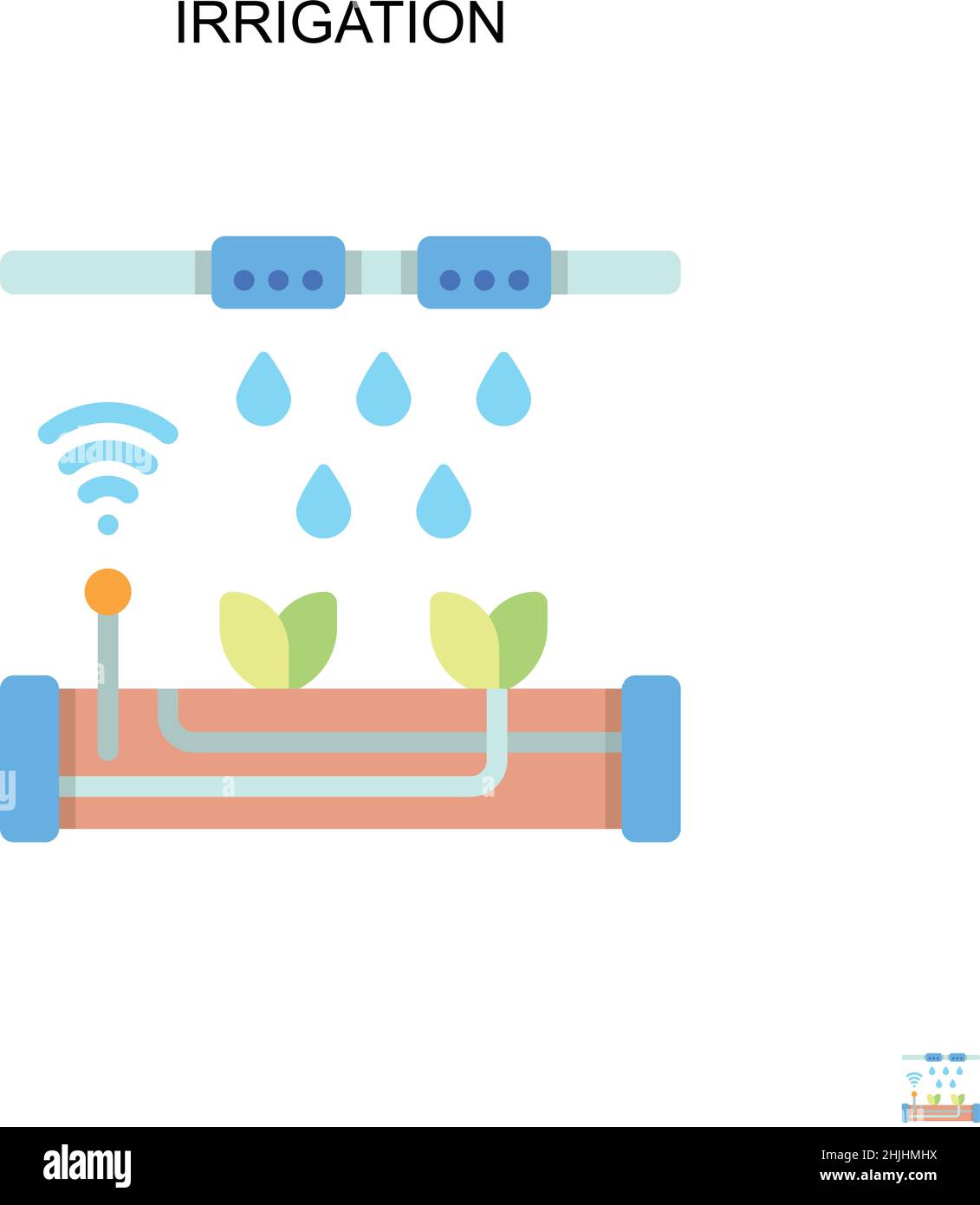 Irrigation Simple vector icon. Illustration symbol design template for web mobile UI element. Stock Vector