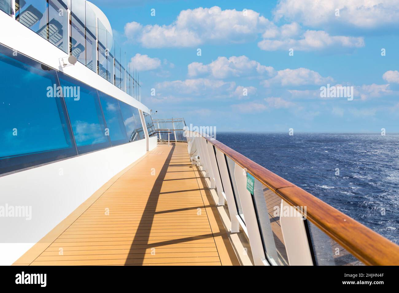 Cruise ship empty open deck on a sunny day Stock Photo - Alamy