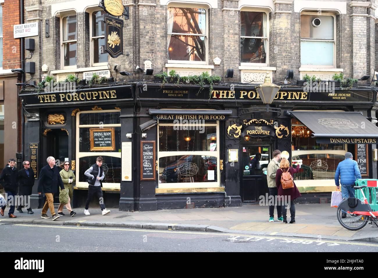 The Porcupine, a traditional pub, in Soho, London, UK Stock Photo