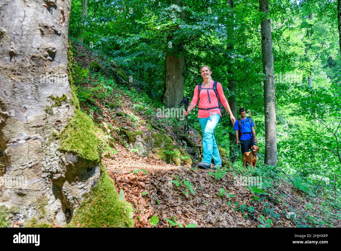 Couple hikers doing trekking hi-res stock photography and images - Alamy