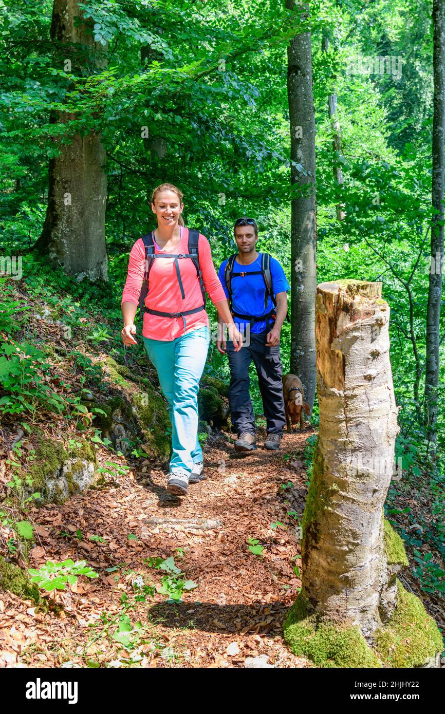 Couple hikers doing trekking hi-res stock photography and images - Alamy
