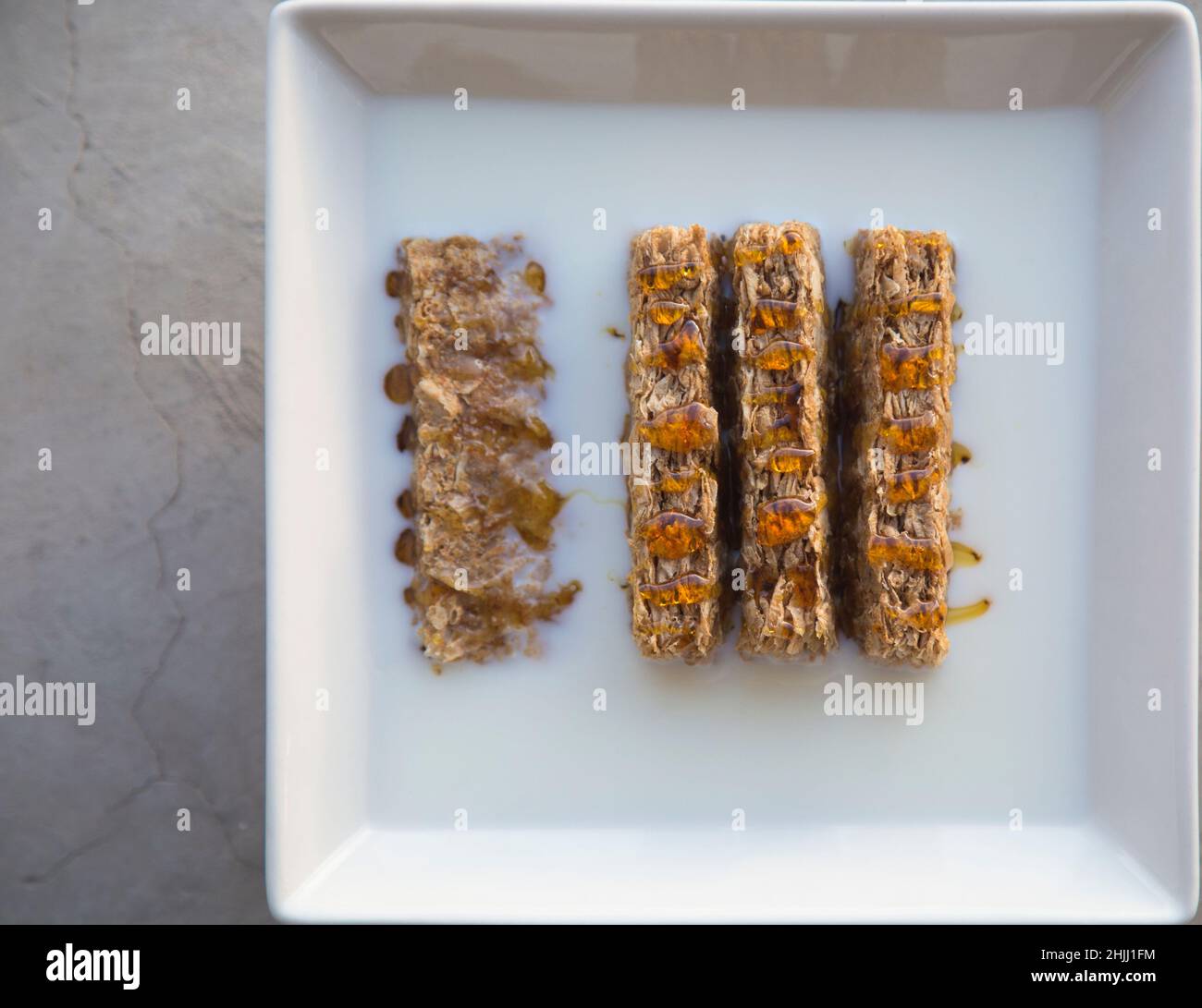 A cereal bar, breaking away from the crowd. Stock Photo