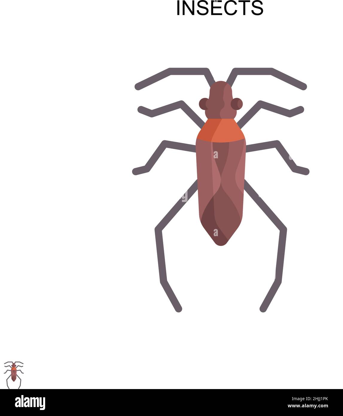 Insects Simple vector icon. Illustration symbol design template for web ...