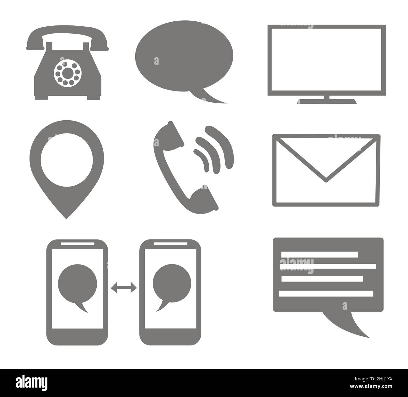 Contact icons on white background Stock Vector