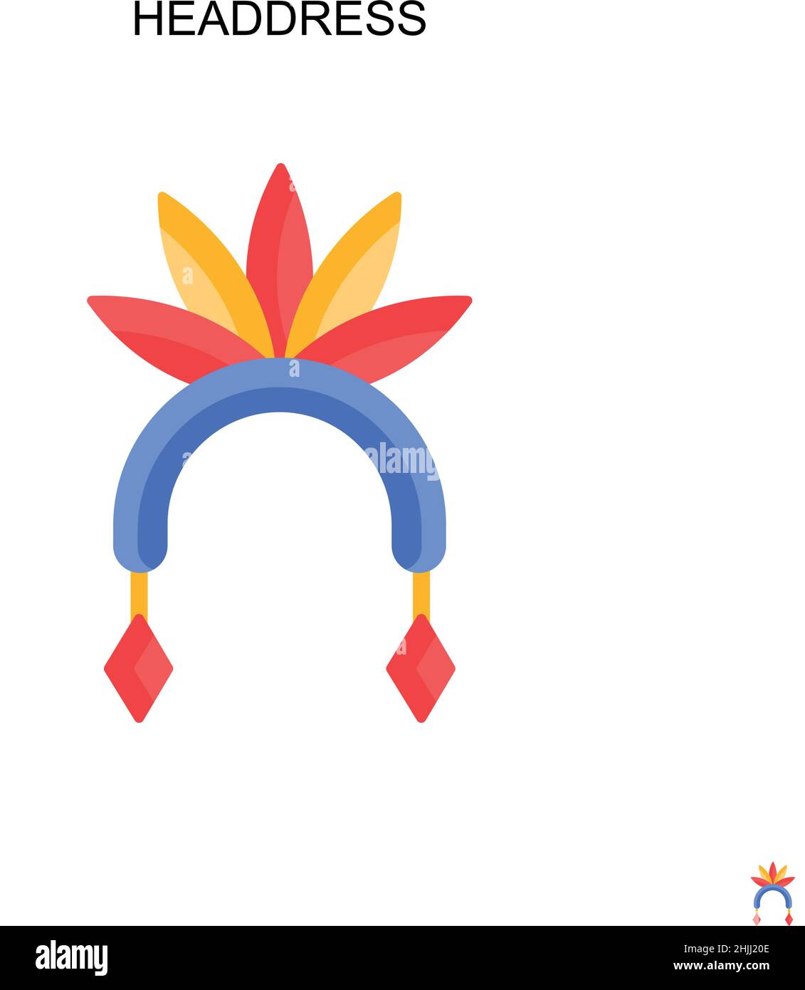 Headdress Simple vector icon. Illustration symbol design template for web mobile UI element. Stock Vector