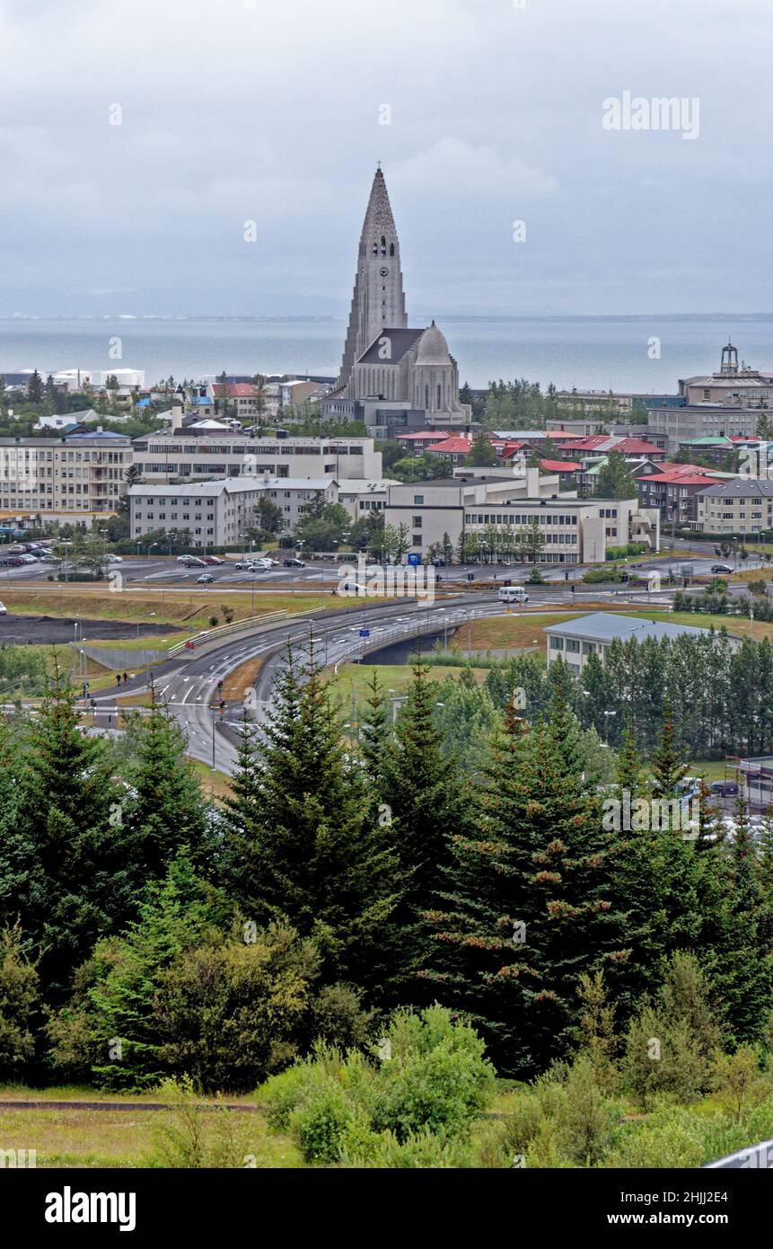 Reykjavik Iceland in the summer - a prominent landmark in the Icelandic capital. 22.07.2012 Stock Photo