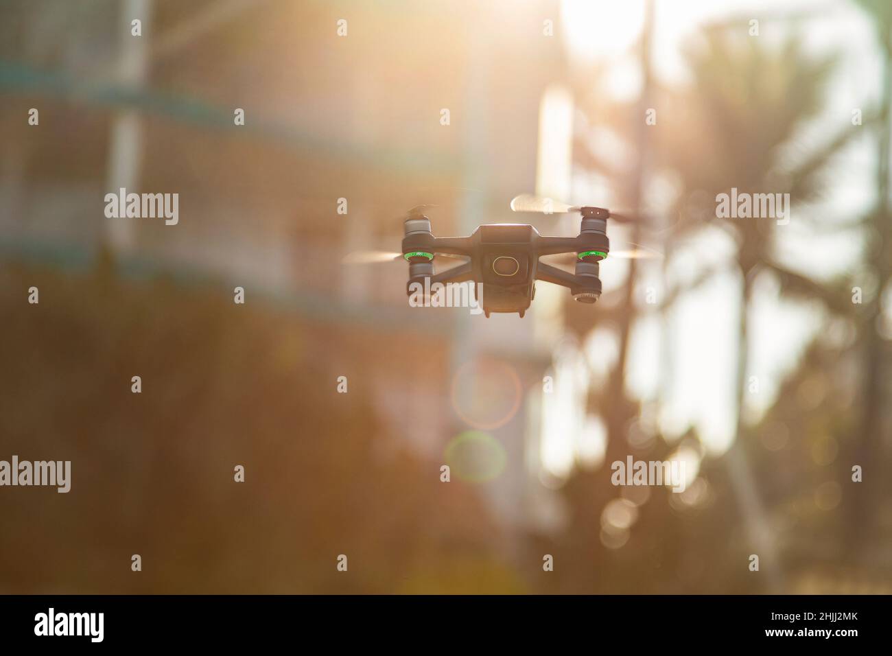 Photograph of a drone in flight Stock Photo