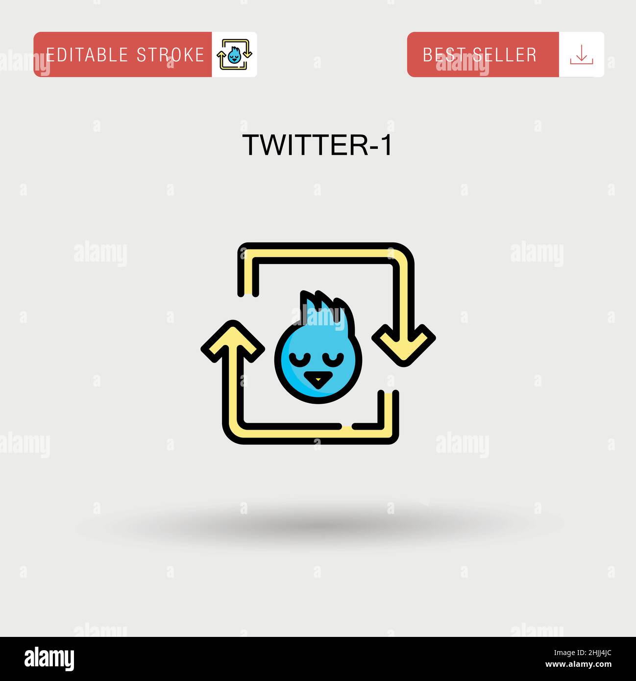 Twitter-1 Simple vector icon. Stock Vector