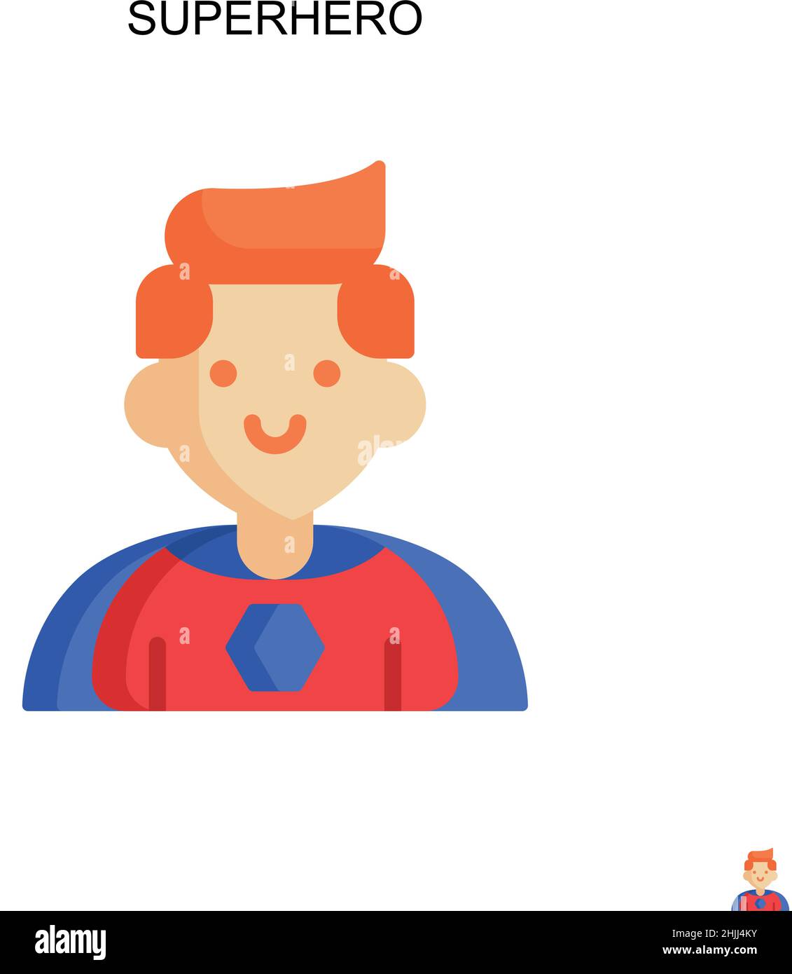 Superhero Simple vector icon. Illustration symbol design template for web mobile UI element. Stock Vector