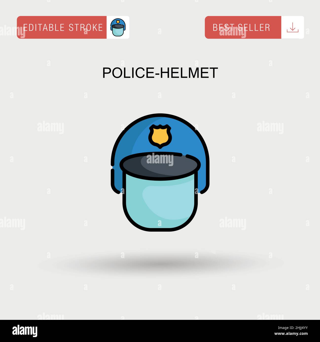 Police-helmet Simple vector icon. Stock Vector