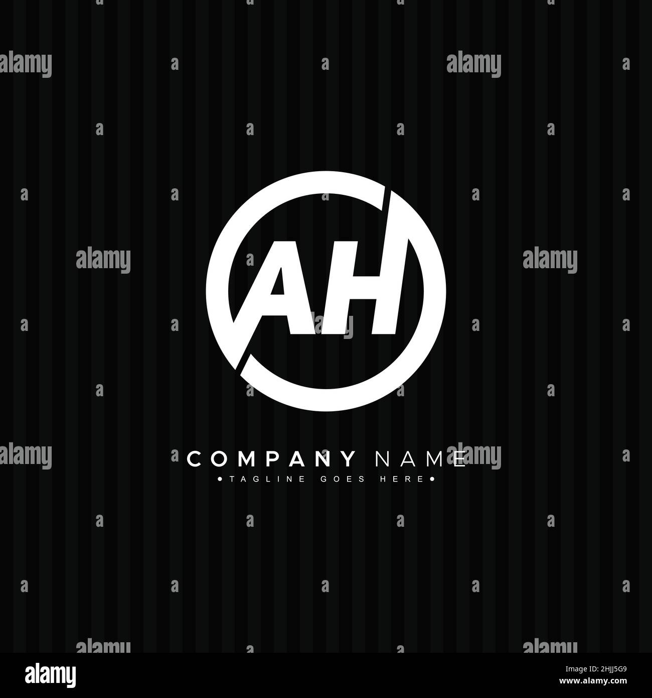 Initial Letter AH Logo - Minimal Business Logo for Alphabet A and H Stock Vector