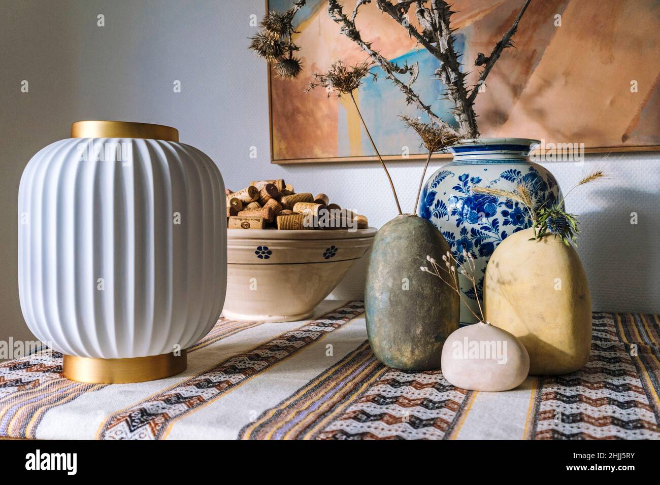 Interior with handmade pottery vases Stock Photo - Alamy