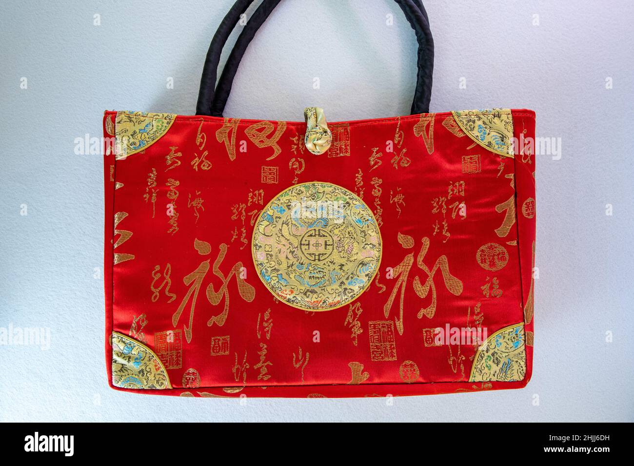 traditional asian silk bag Stock Photo