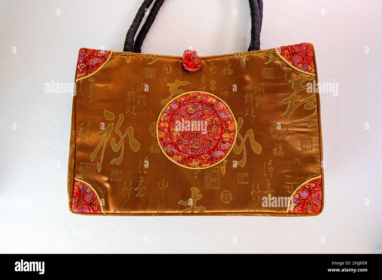 traditional asian silk bag Stock Photo
