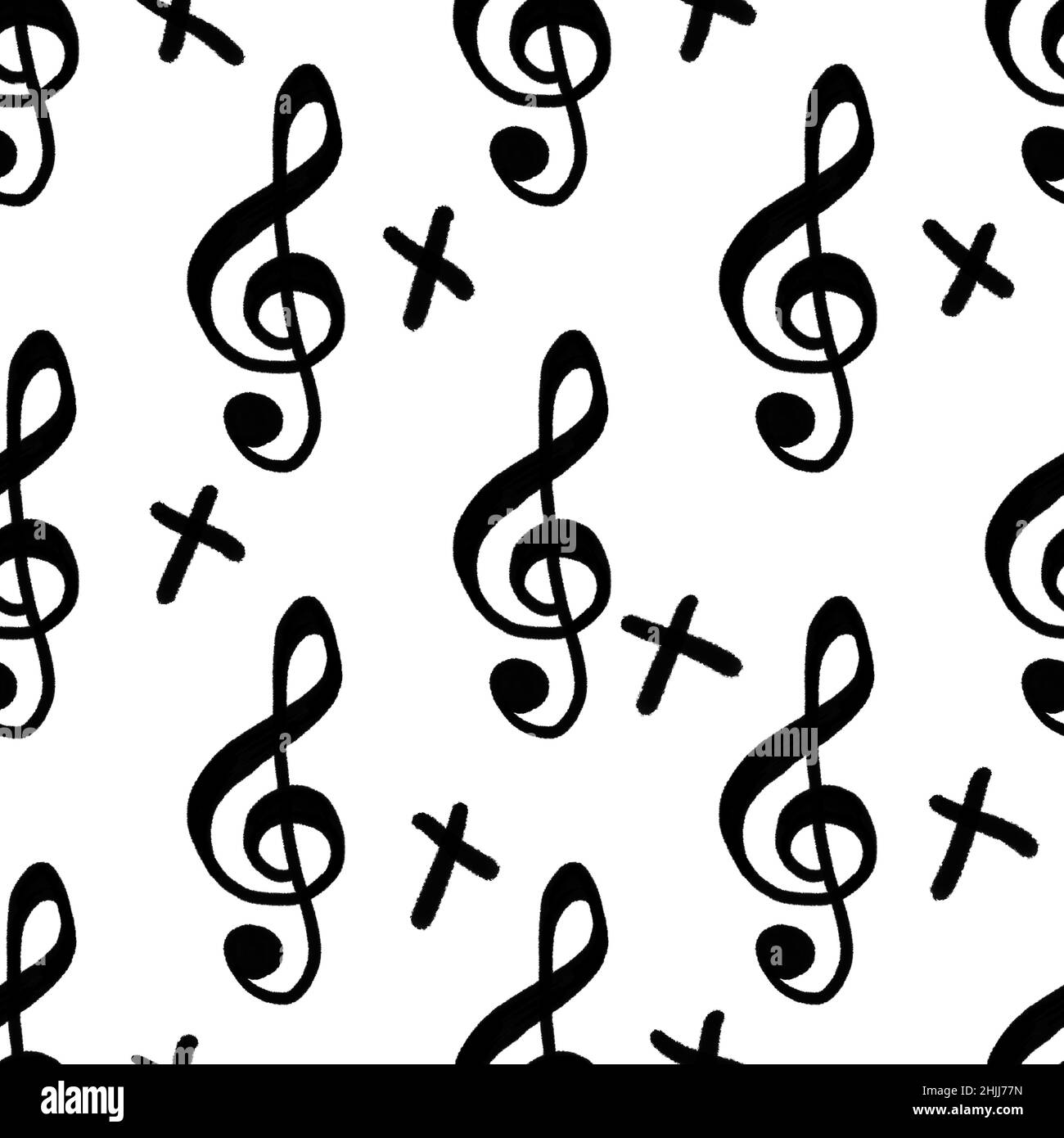 Music seamless treble clef pattern for fabrics and textiles and ...