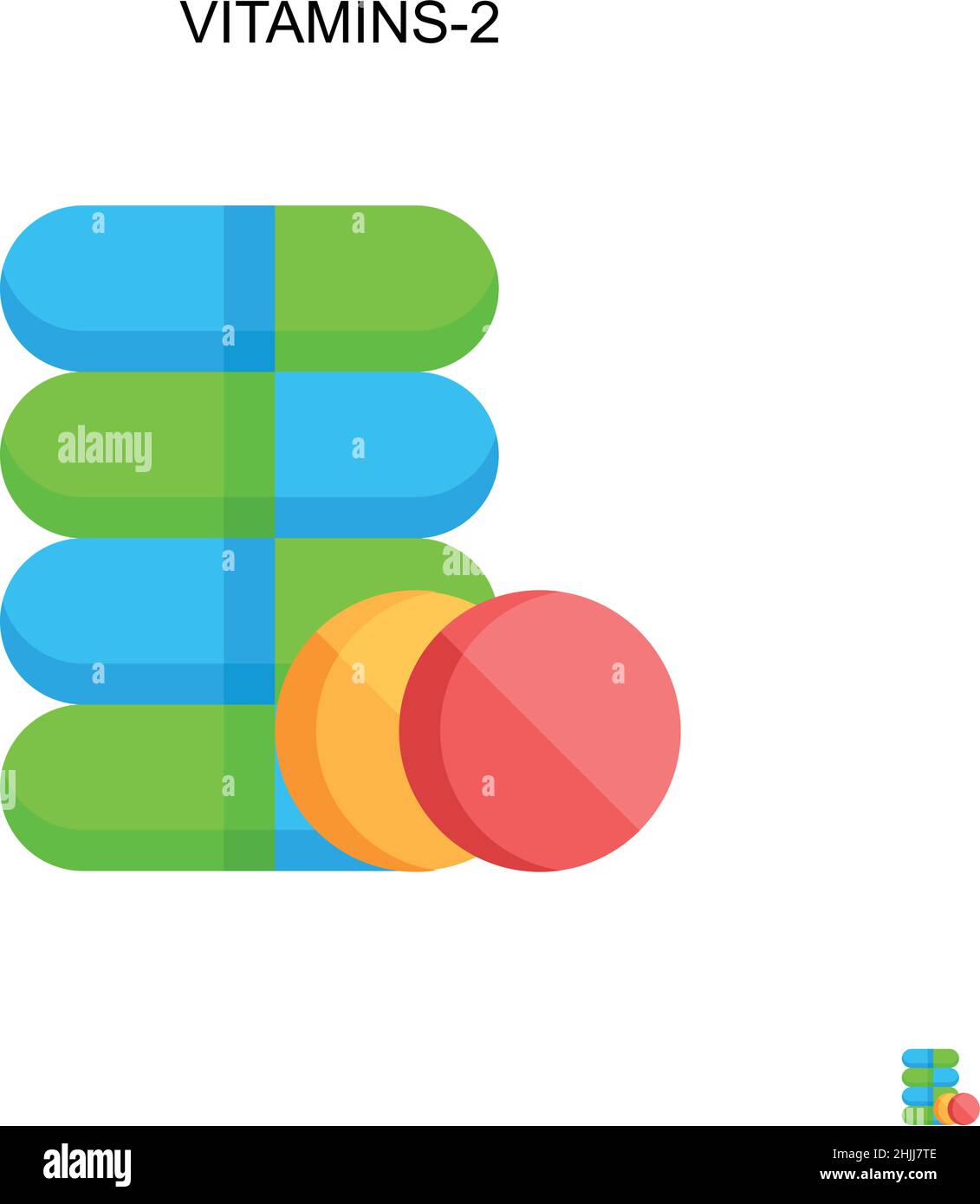 Vitamins-2 Simple vector icon. Illustration symbol design template for web mobile UI element. Stock Vector