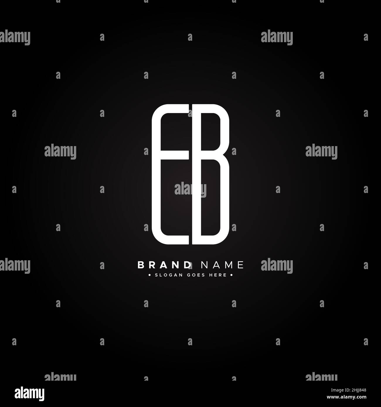 Minimal Business logo for Alphabet EB - Initial Letter E and B Logo Stock Vector