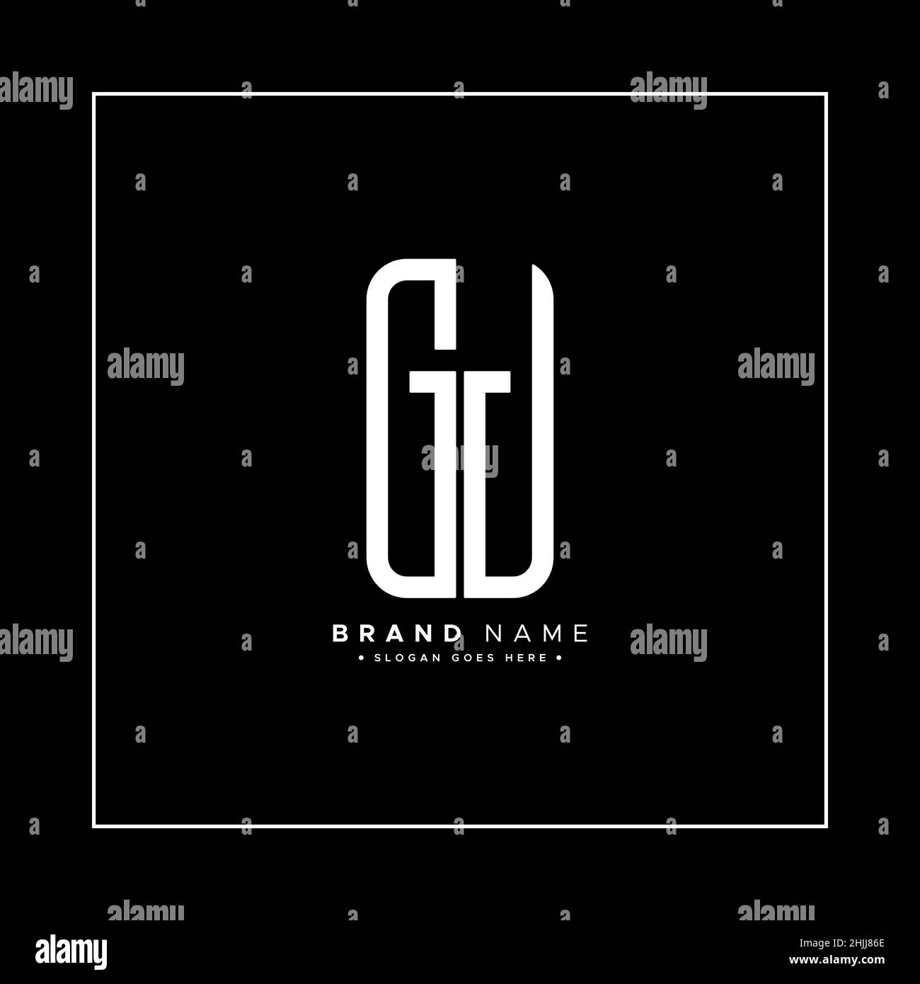 Initial Letter GJ Logo Simple Business Logo for Alphabet G and J