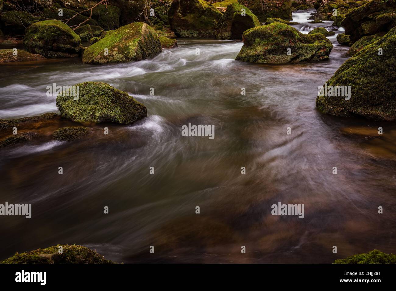 The Irrel Waterfalls in the lower reaches of the Prüm River, Germany. Stock Photo