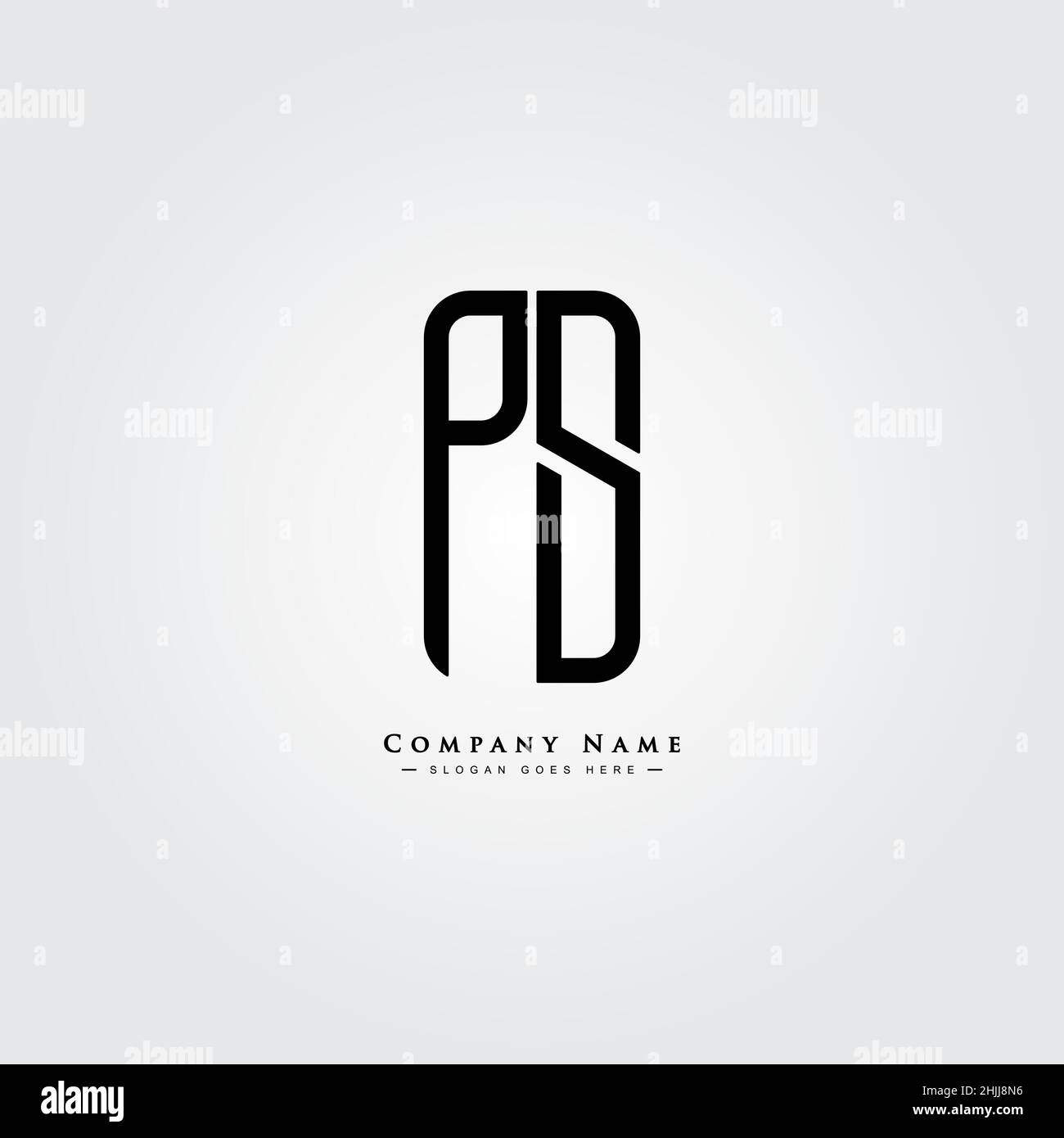Initial Letter PS Logo - Minimal Business Logo for Alphabet P and S Stock Vector