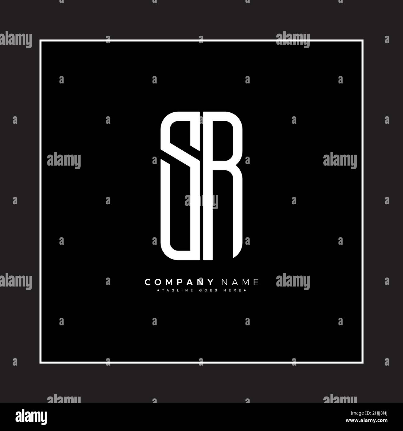 Initial Letter SR Logo - Simple Business Logo for Alphabet S and R Stock Vector