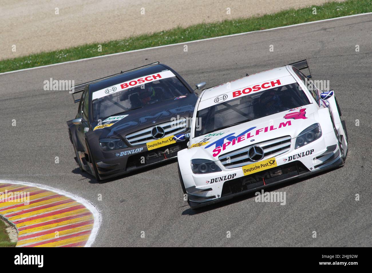 Mugello Circuit, Italy 2 May 2008: Susie Stoddart in action with AMG Mercedes C-Klasse 2007 of Persson Motorsport Team during Race of DTM at Mugello C Stock Photo
