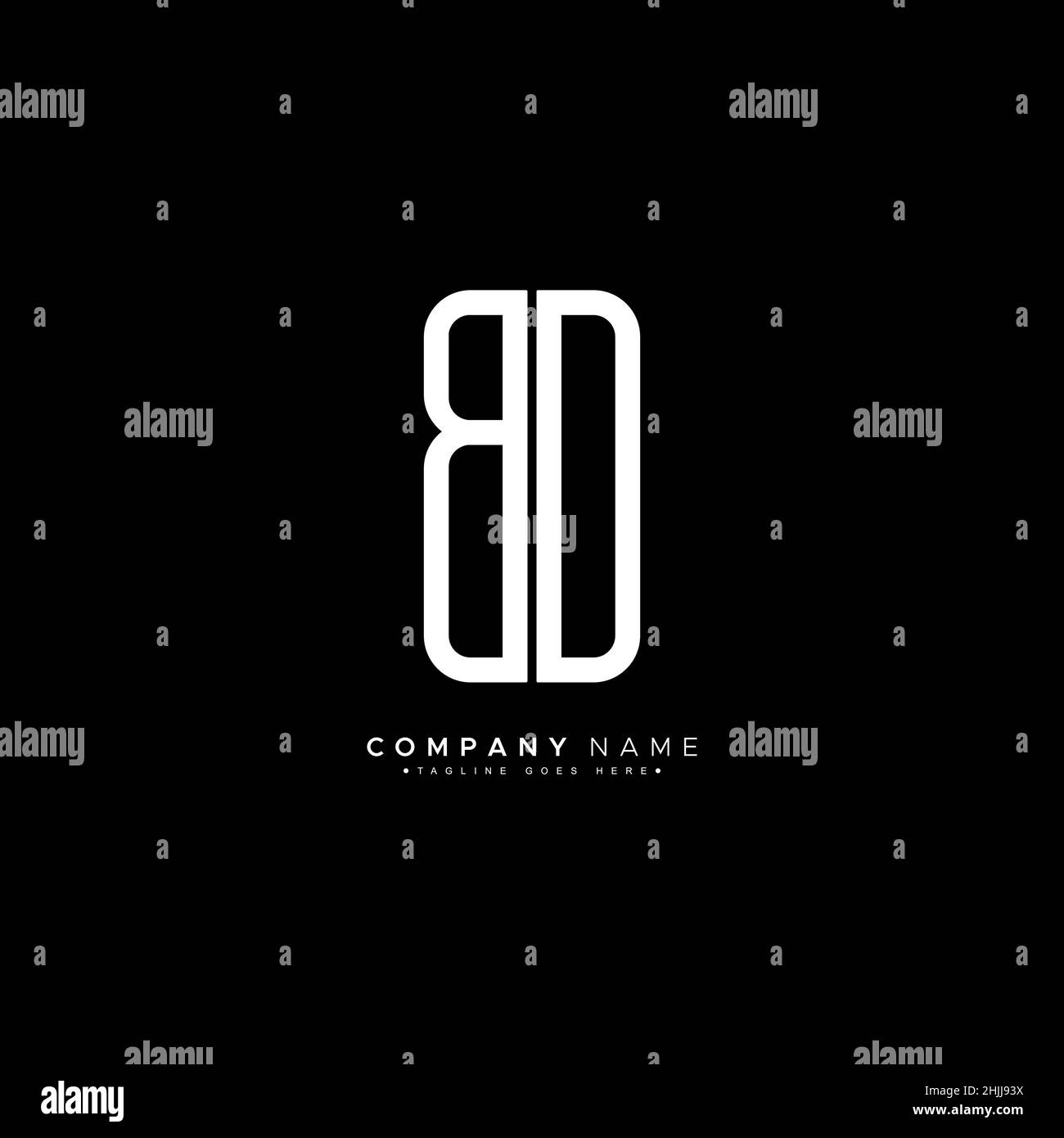 Minimal Business logo for Alphabet BD Initial Letter B and D Logo