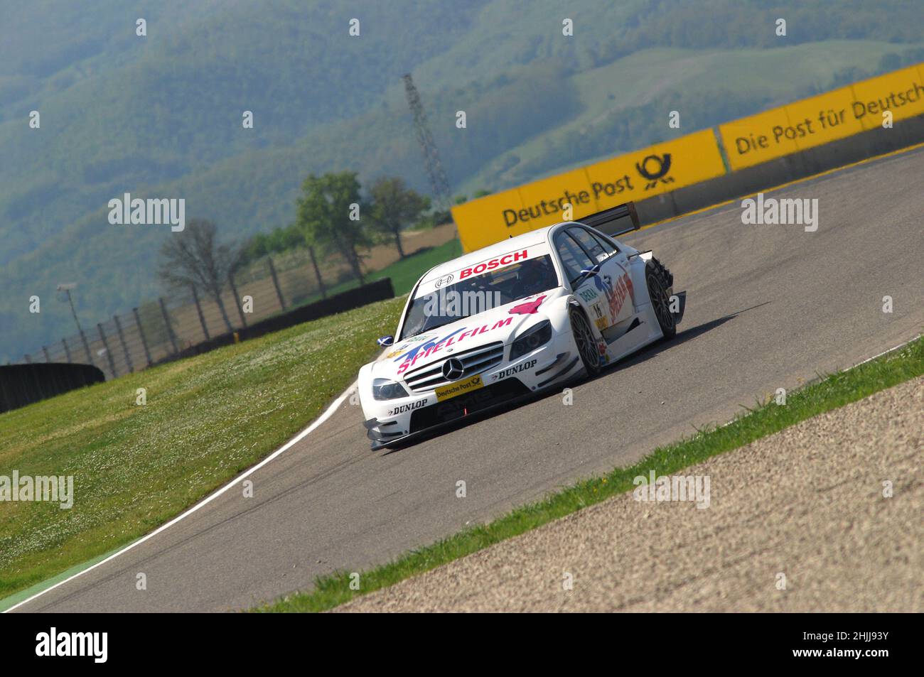 Mugello Circuit, Italy 2 May 2008: Susie Stoddart in action with AMG Mercedes C-Klasse 2007 of Persson Motorsport Team during Race of DTM at Mugello C Stock Photo