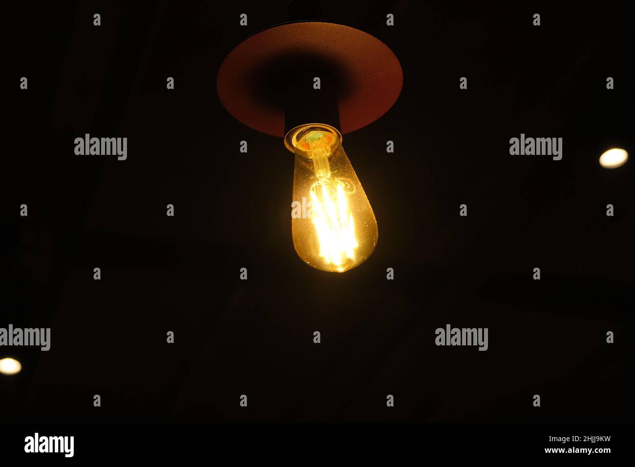 Ancient lamp, tungsten and vintage retro lamp, black isolated