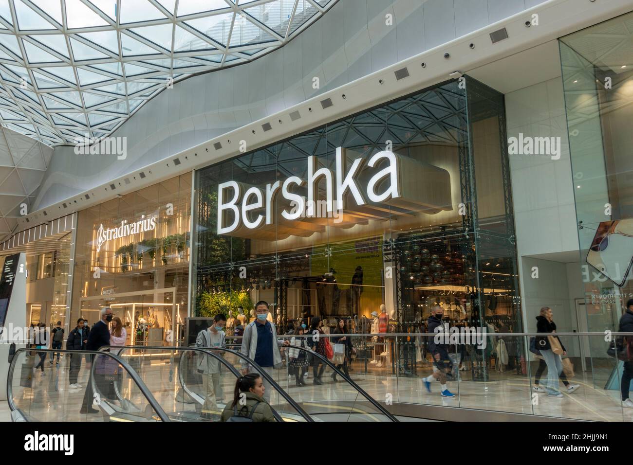 The Bershka store, a Spanish fashion shop in Westfield London, Shepherds Bush, London, UK Stock Photo