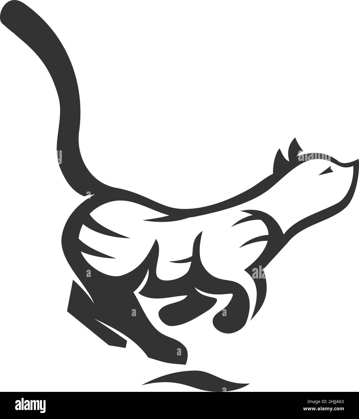 Cat Run Icon Illustration Brand Identity Stock Vector