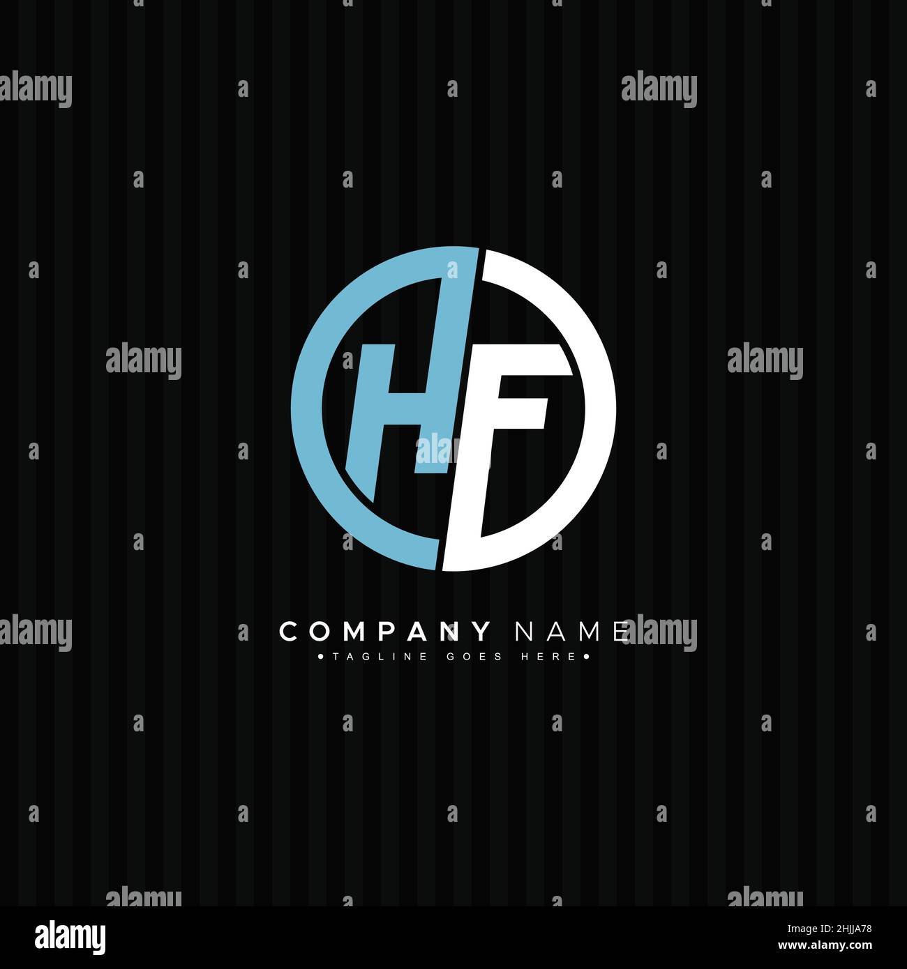 Simple Business Logo for Initial Letter HF - Alphabet Logo Stock Vector