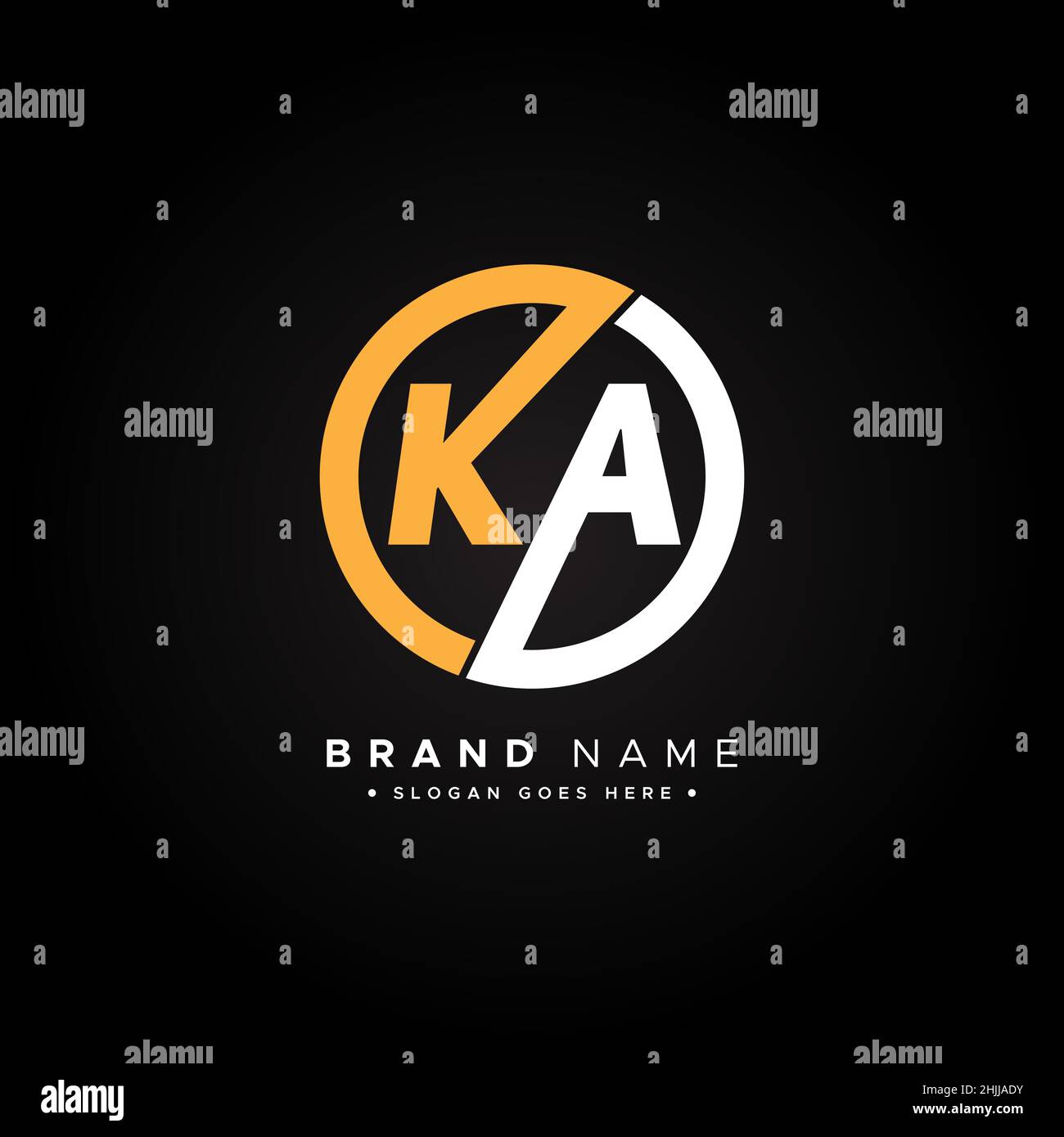 Initial Letter KA Logo - Minimal Business Logo for Alphabet K and A Stock Vector